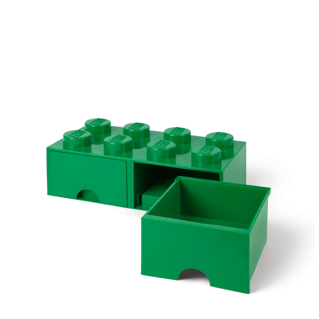 Lego - Opbergbox 'Brick 8' (Met twee lades, Groen)