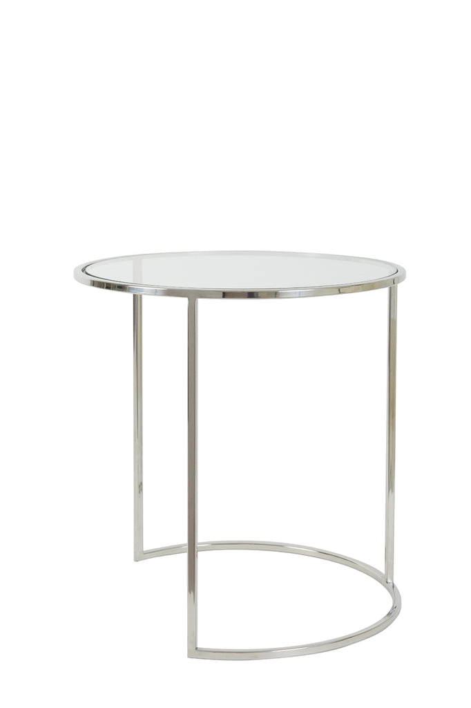 Light &amp; Living - Tables d'appoint 'Duarte' (Lot de 2, Nickel, Verre)