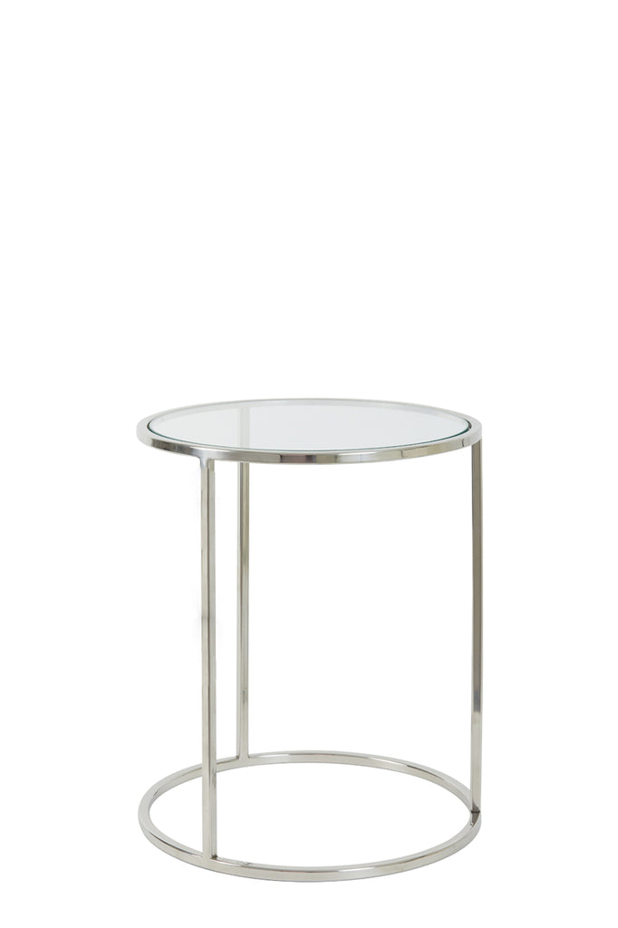 Light &amp; Living - Tables d'appoint 'Duarte' (Lot de 2, Nickel, Verre)