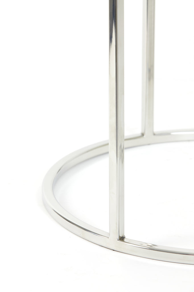 Light &amp; Living - Tables d'appoint 'Duarte' (Lot de 2, Nickel, Verre)