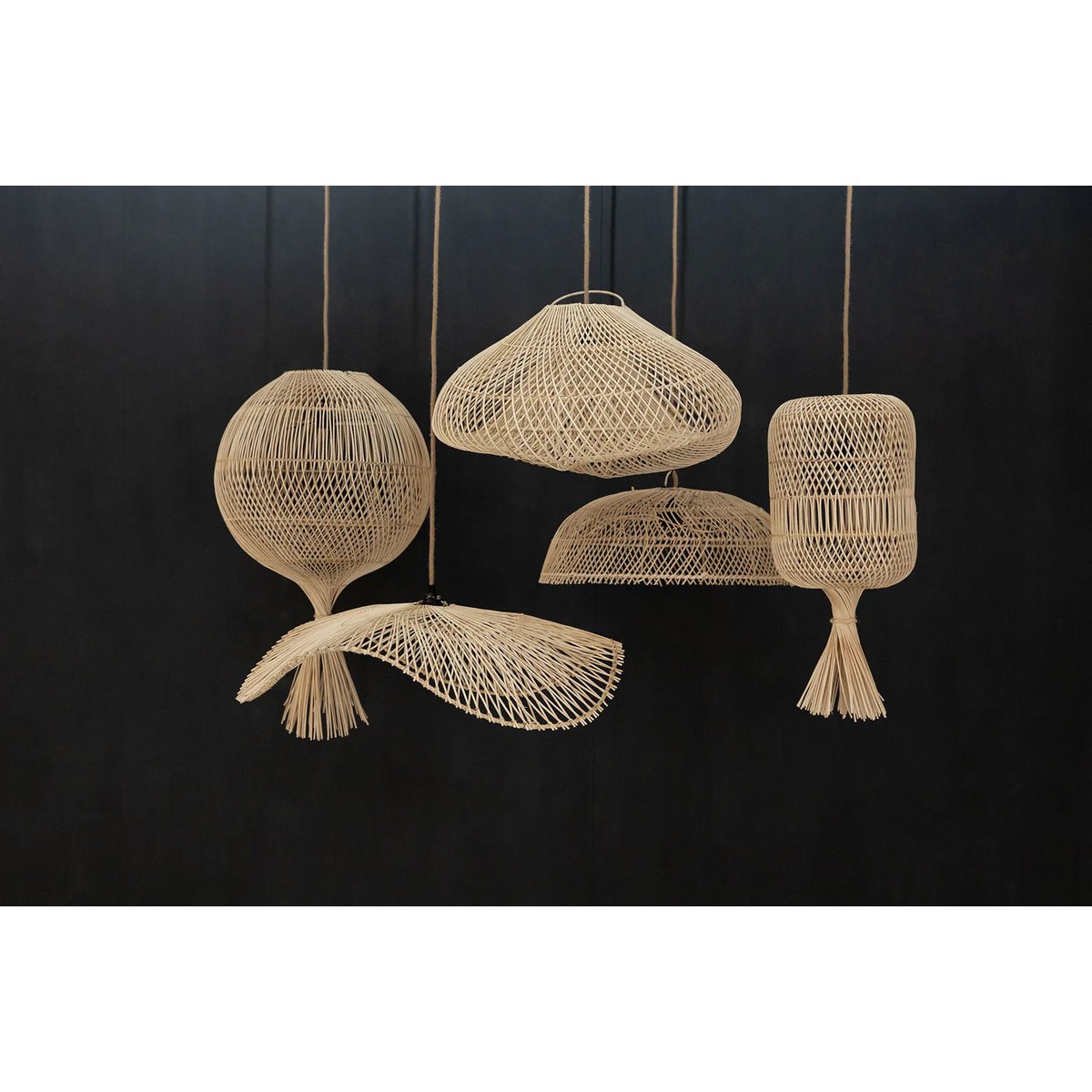 Bazar Bizar - Hang- en vloerlamp 'Dumpling' (Naturel, L)