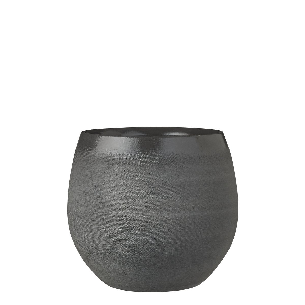 Mica Décorations - Pot de Fleur Douro - H23 x Ø26 cm - Terre Cuite - Gris Foncé