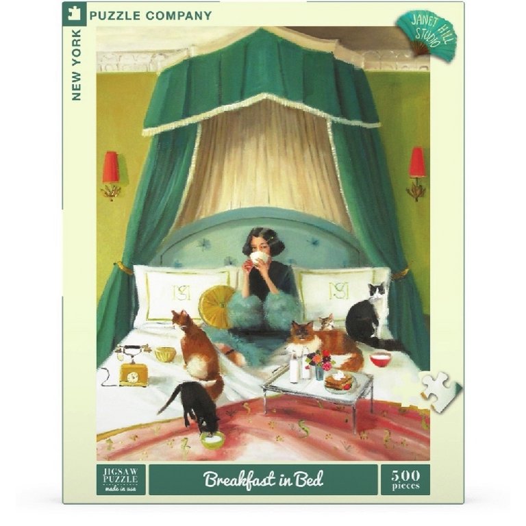 New York Puzzle Company - Puzzle „Frühstück im Bett“ (500 Teile)