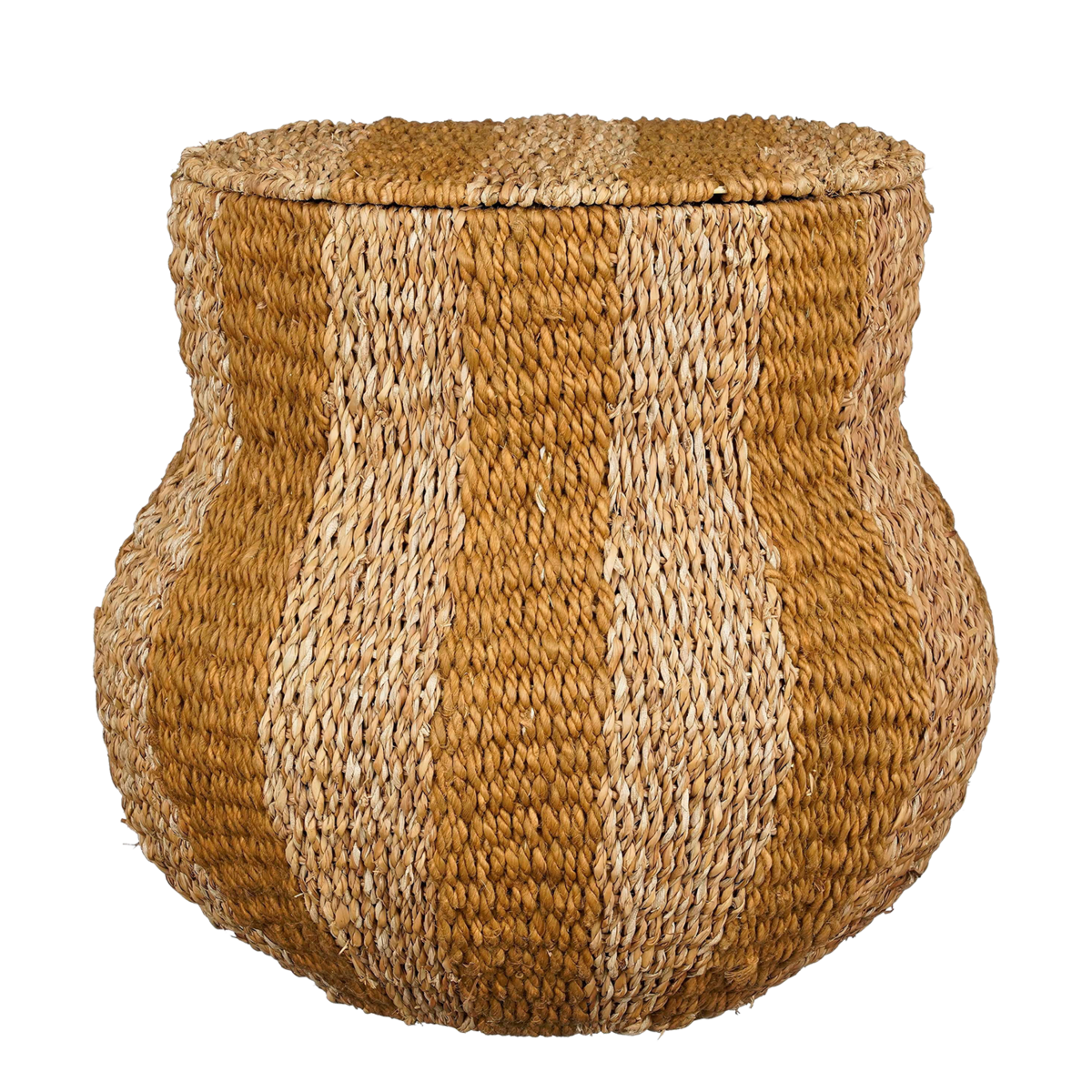 Mica Decorations - Panier de Rangement Tacoma avec Couvercle - H47 x Ø50 cm - Jute - Jaune