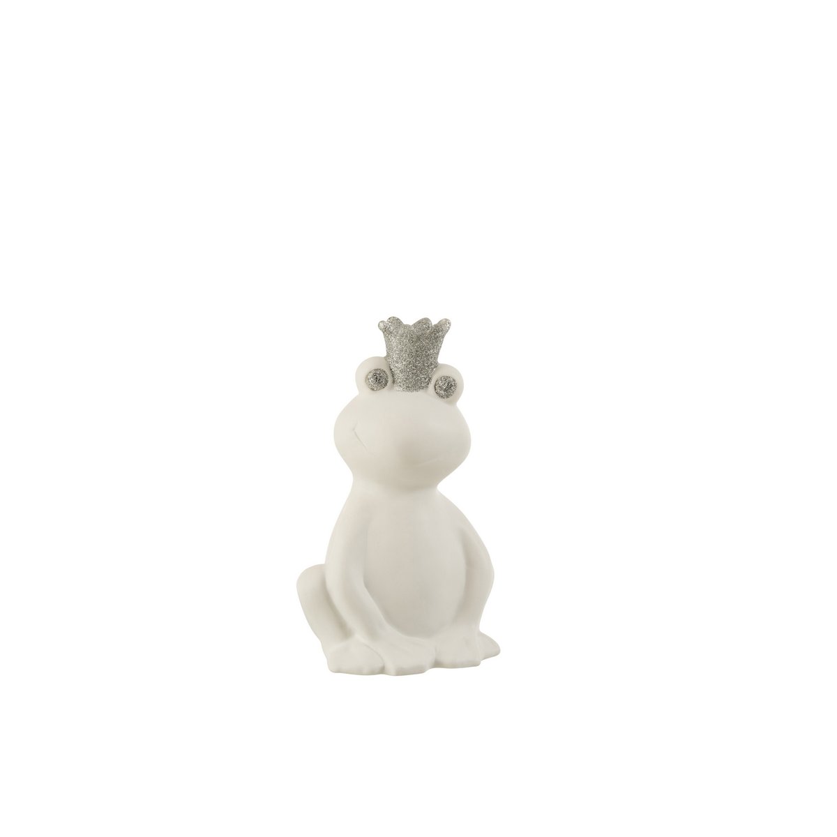 J-Line - Couronne de Grenouille Porcelaine Blanc/Argent Moyen