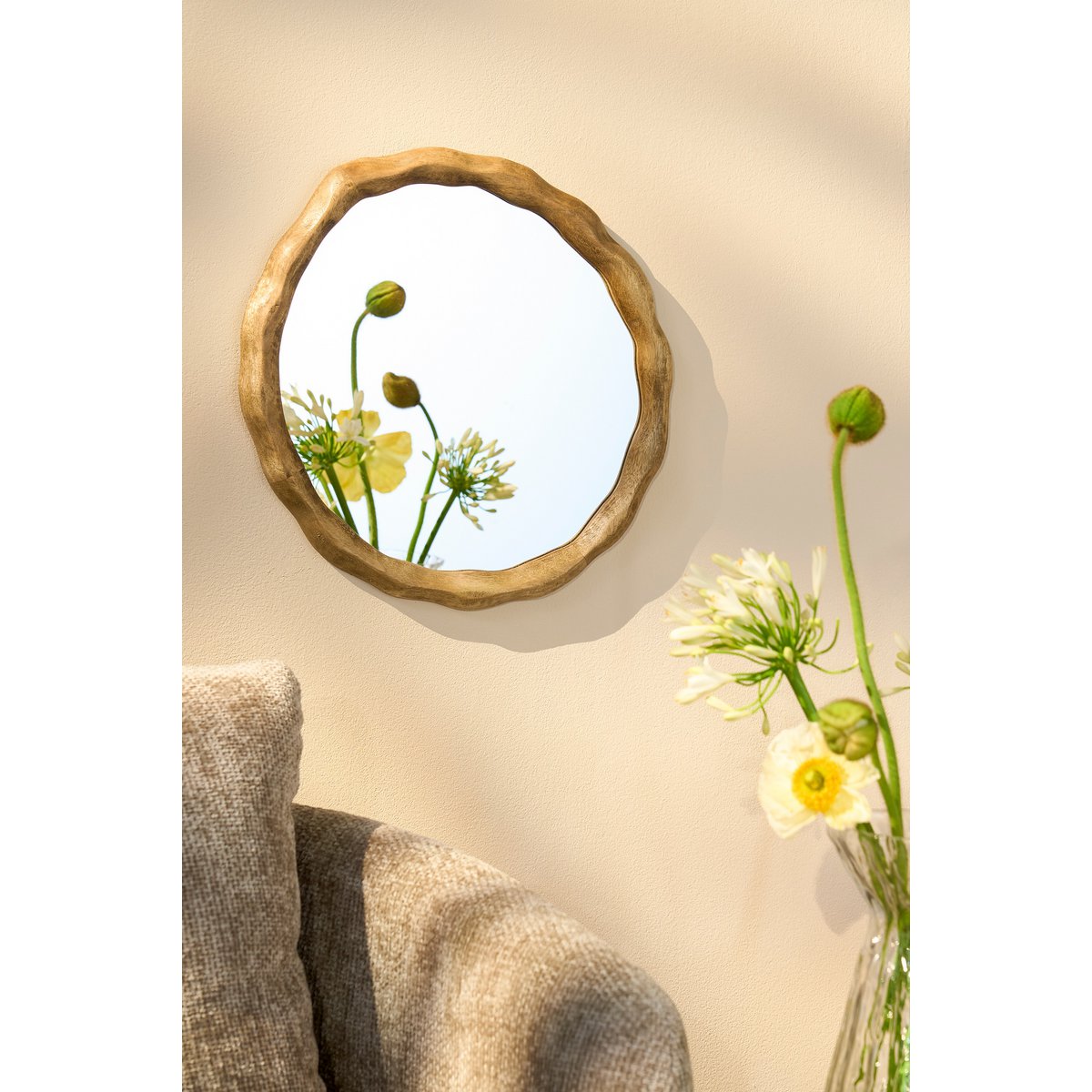 Mica Decorations - Nick Wandspiegel - L36 x B2 x H38 cm - FSC 100% - Mangohout - Donkerbruin