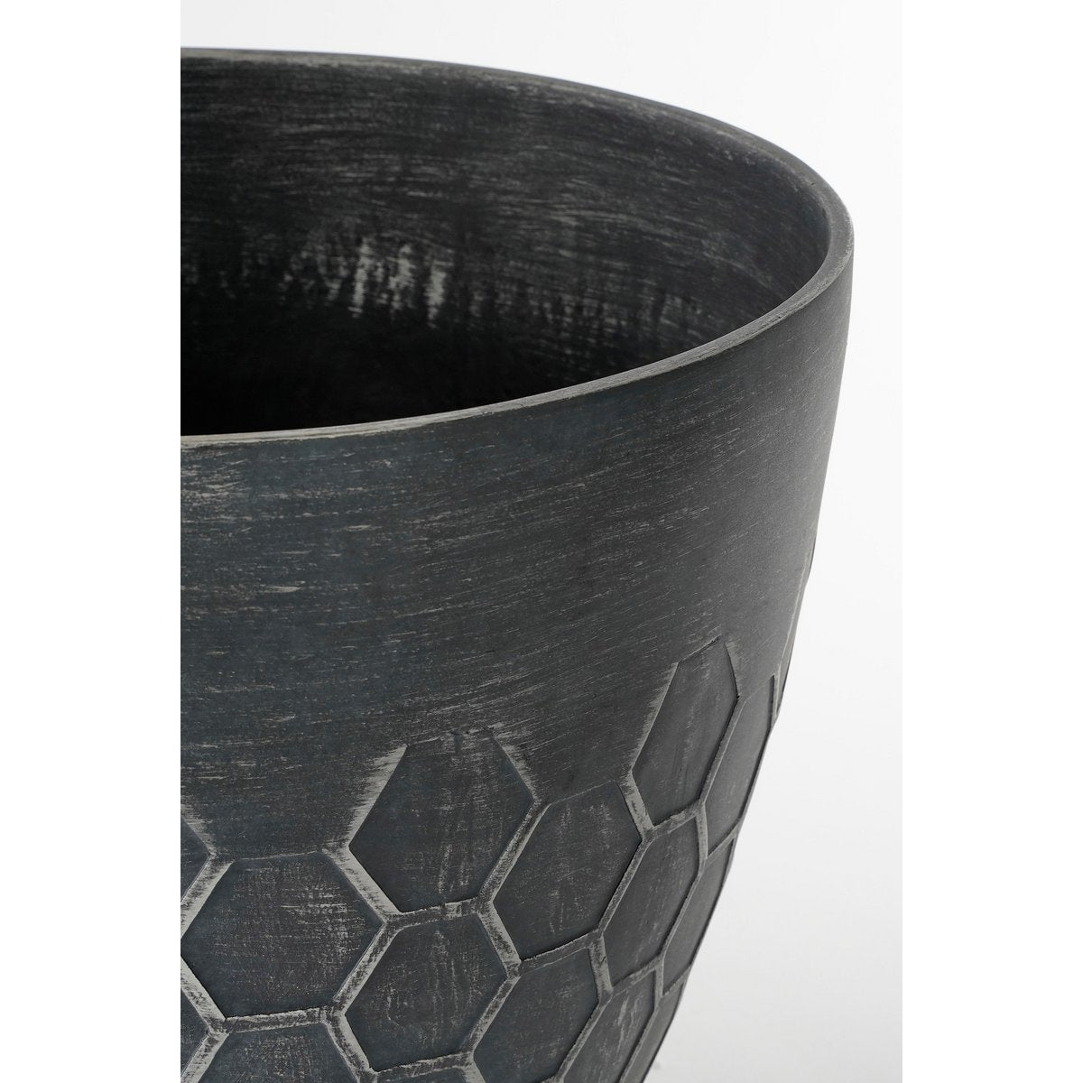 Mica Décorations - Pot de Fleur d'Extérieur Bravo - H32,5 x Ø38 cm - Ruche Noire