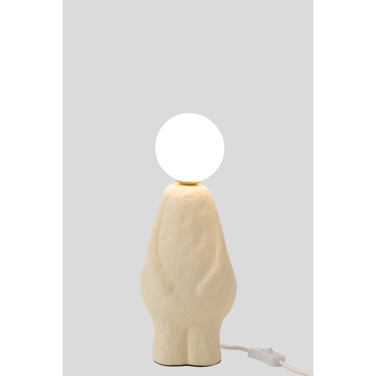 J-Line - Tischlampe Glaskugel Steingut Beige