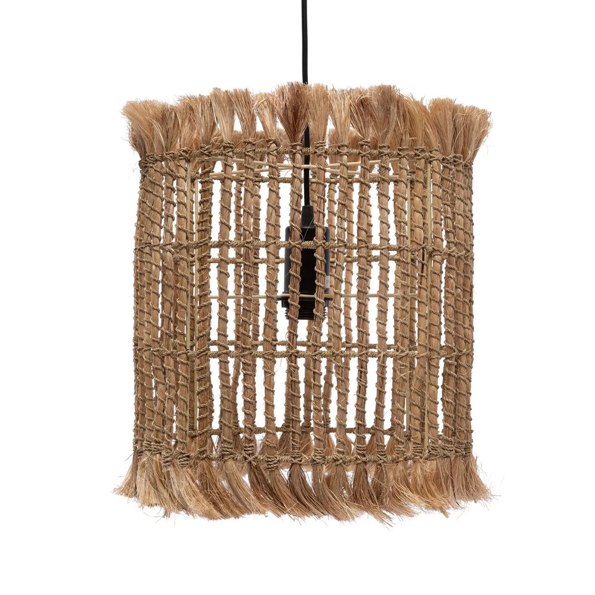 Bazar Bizar - Hanglamp 'Abaca Bird Cage' (Naturel, M)