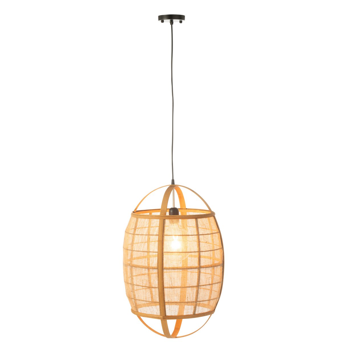 J-Line - Lampe suspendue Ion Lin/Bambou Naturel Small