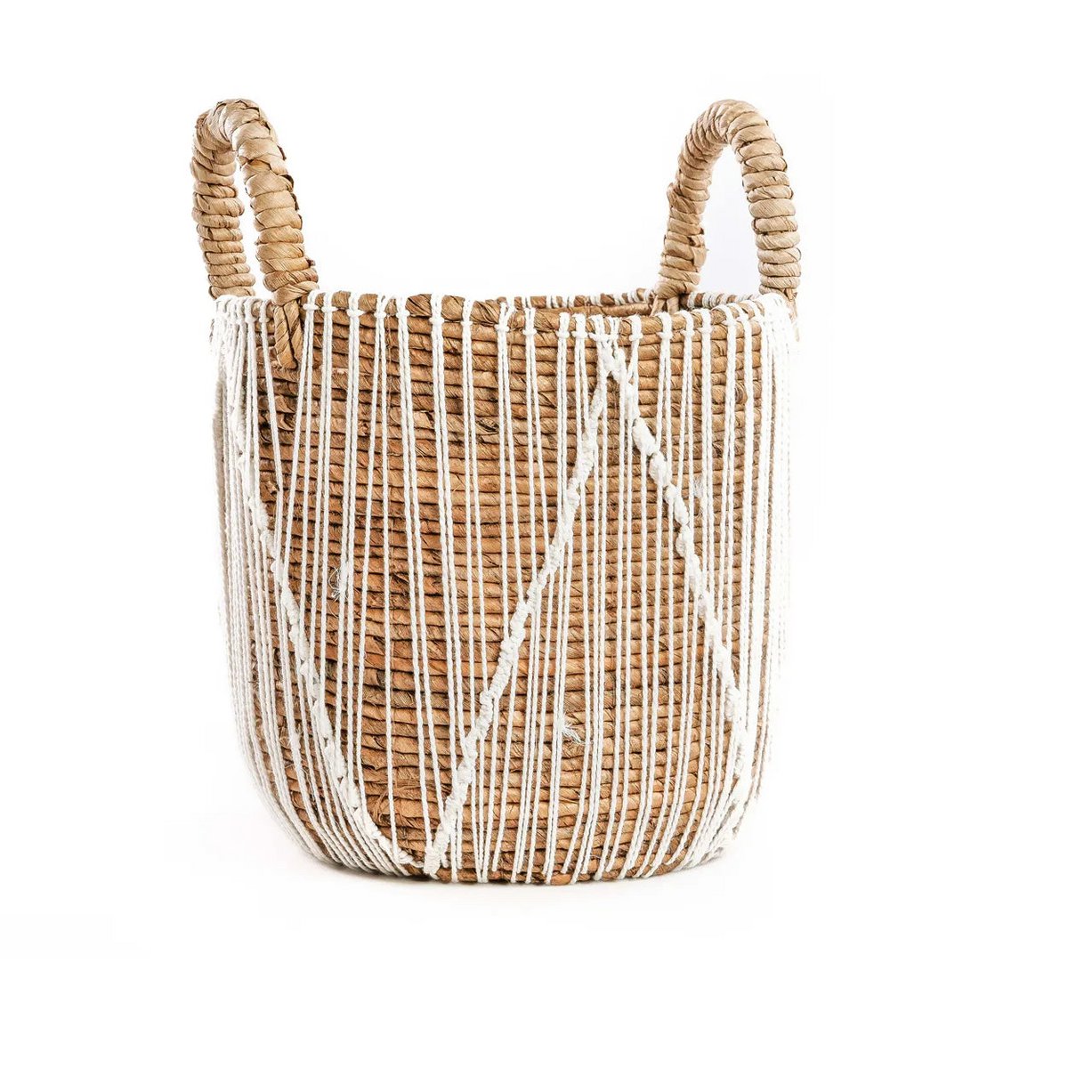 Bazar Bizar - Panier 'Couture Droite' (Naturel, Blanc, S)