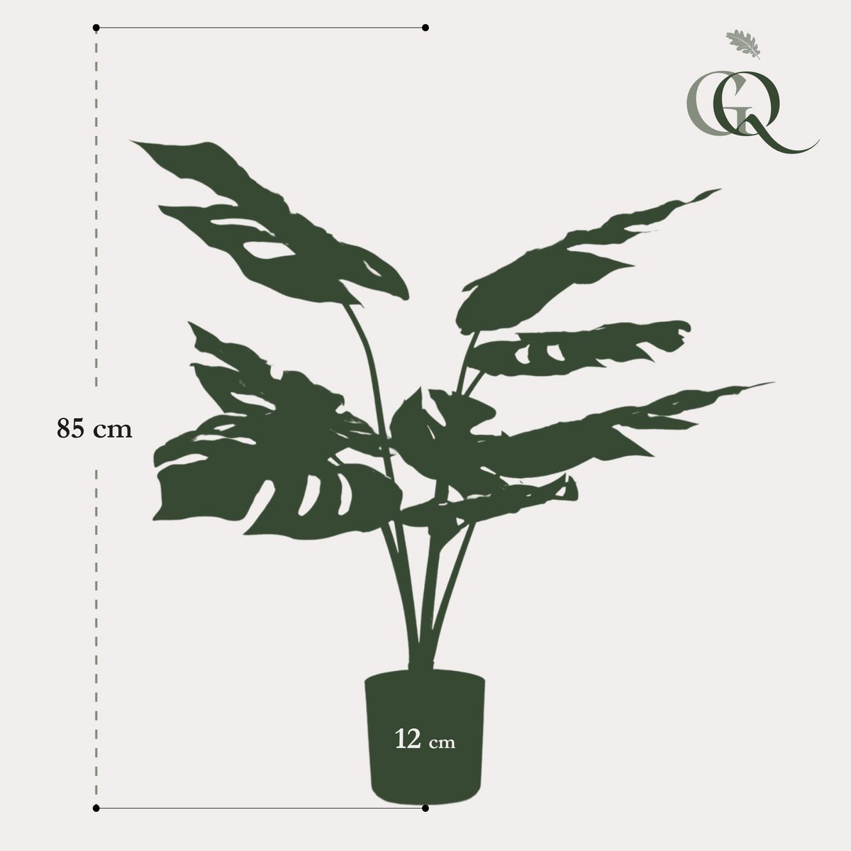 Green BoutiQ - Monstera Deliciosa - kunstplant - 65 cm