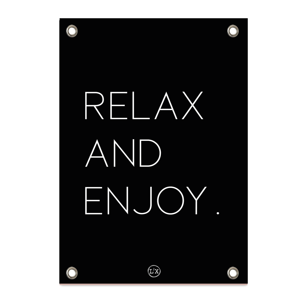 Label2X - Tuinposter relax and enjoy minimal zwart