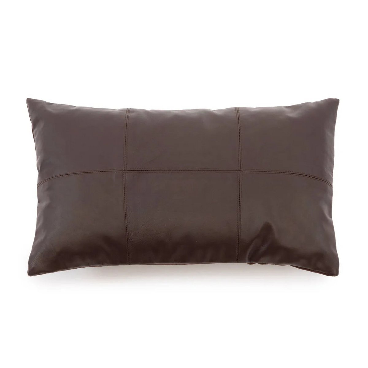 Bazar Bizar - Housse de coussin en cuir 'Six Panel' (Chocolat, 30x50)