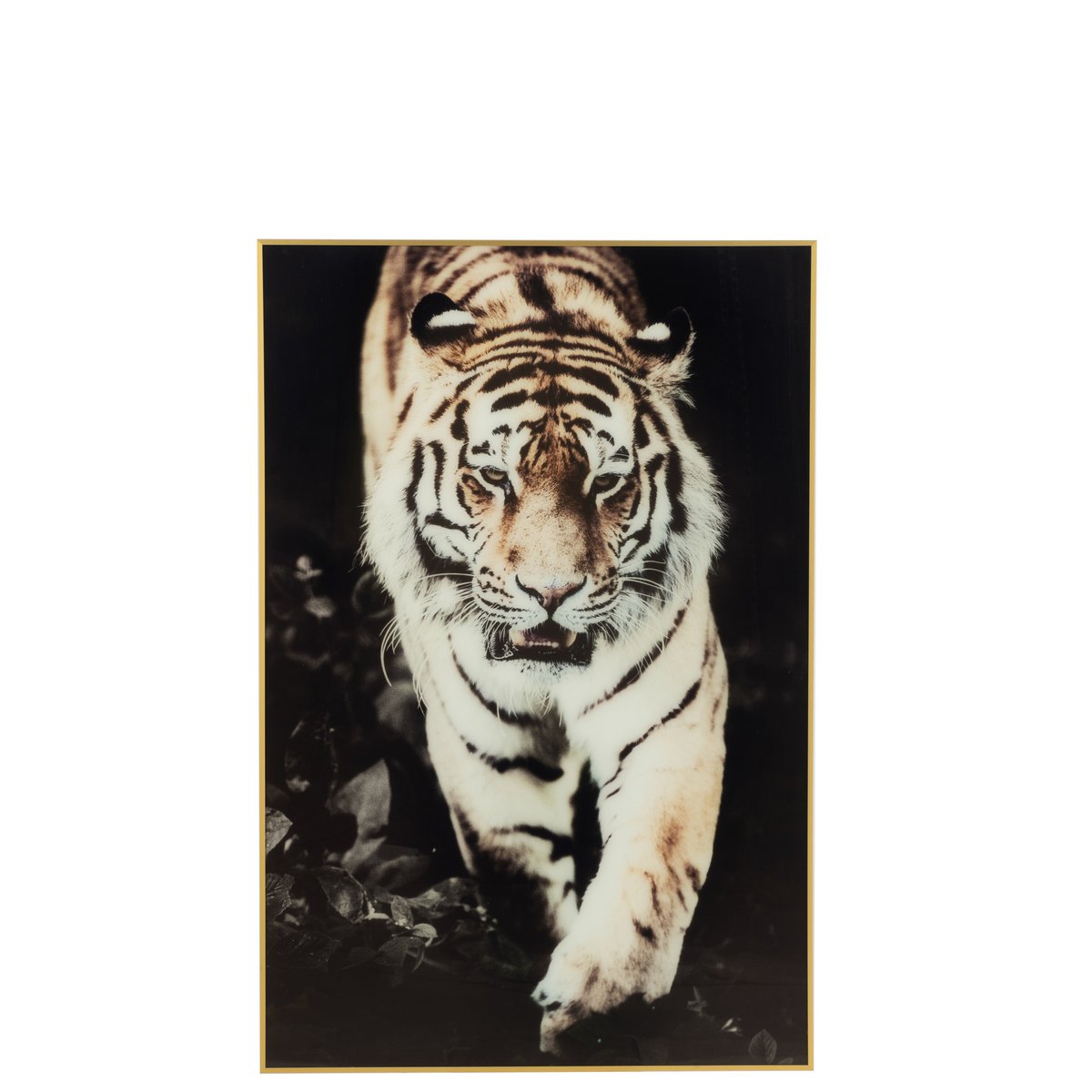 J-Line - Wanddekoration Tiger Glas/Aluminium Schwarz/Gold