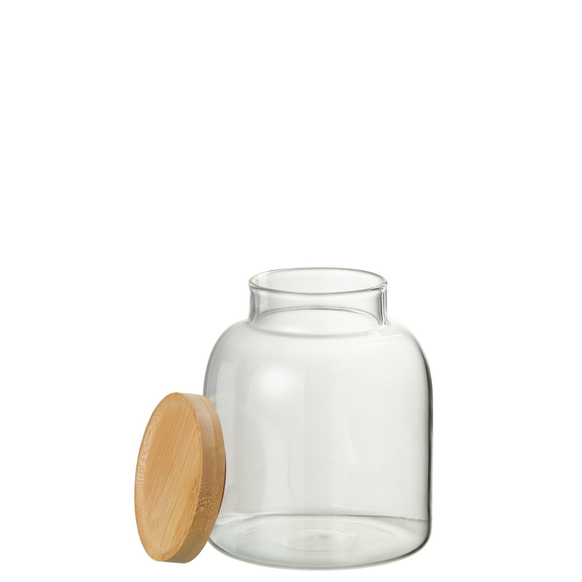 J-Line - Jar In Glass Tom Glas/Bambus Transparent/Natur Klein