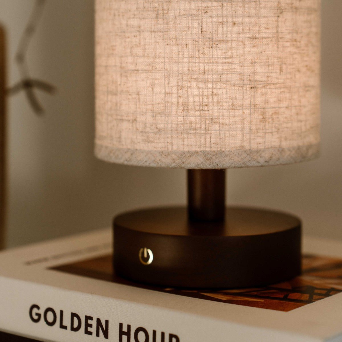 Tavellio-Amsterdam - Ben donkerbruine houten tafellamp - Oplaadbaar en dimbaar