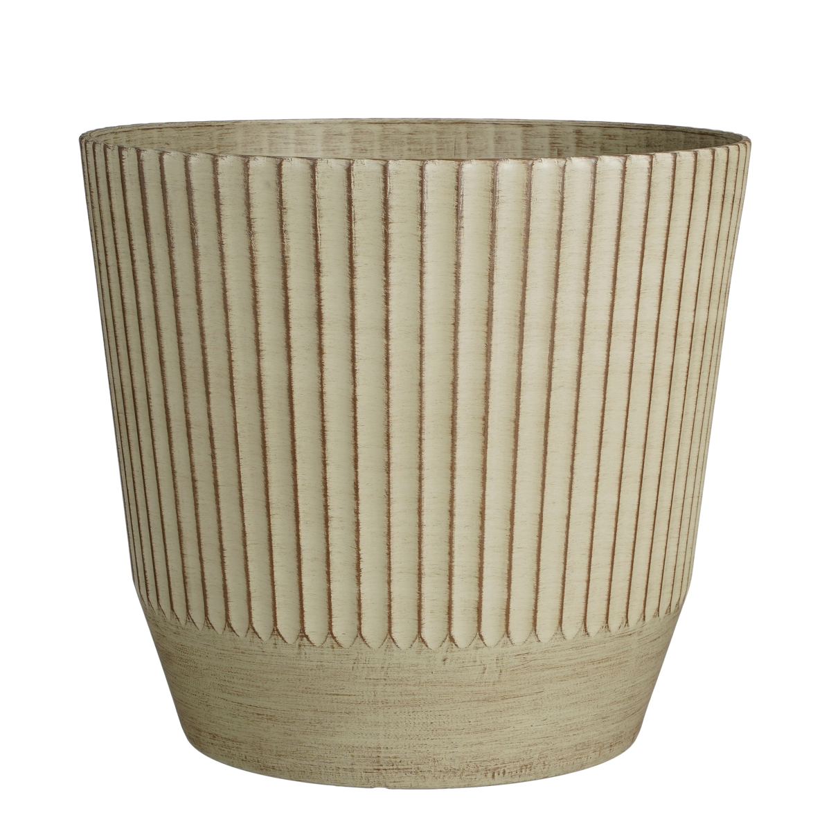 Glimmerdekorationen - Rio Outdoor-Blumentopf - H40,5 x Ø45 cm - Creme