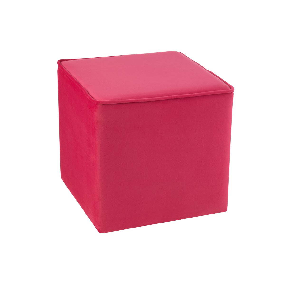 J-Line – Pouf Cube Velvet Bright Pink