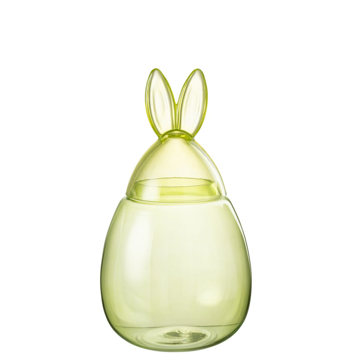 J-Line - Pot de Rangement Lapin - Verre - Vert - Grand