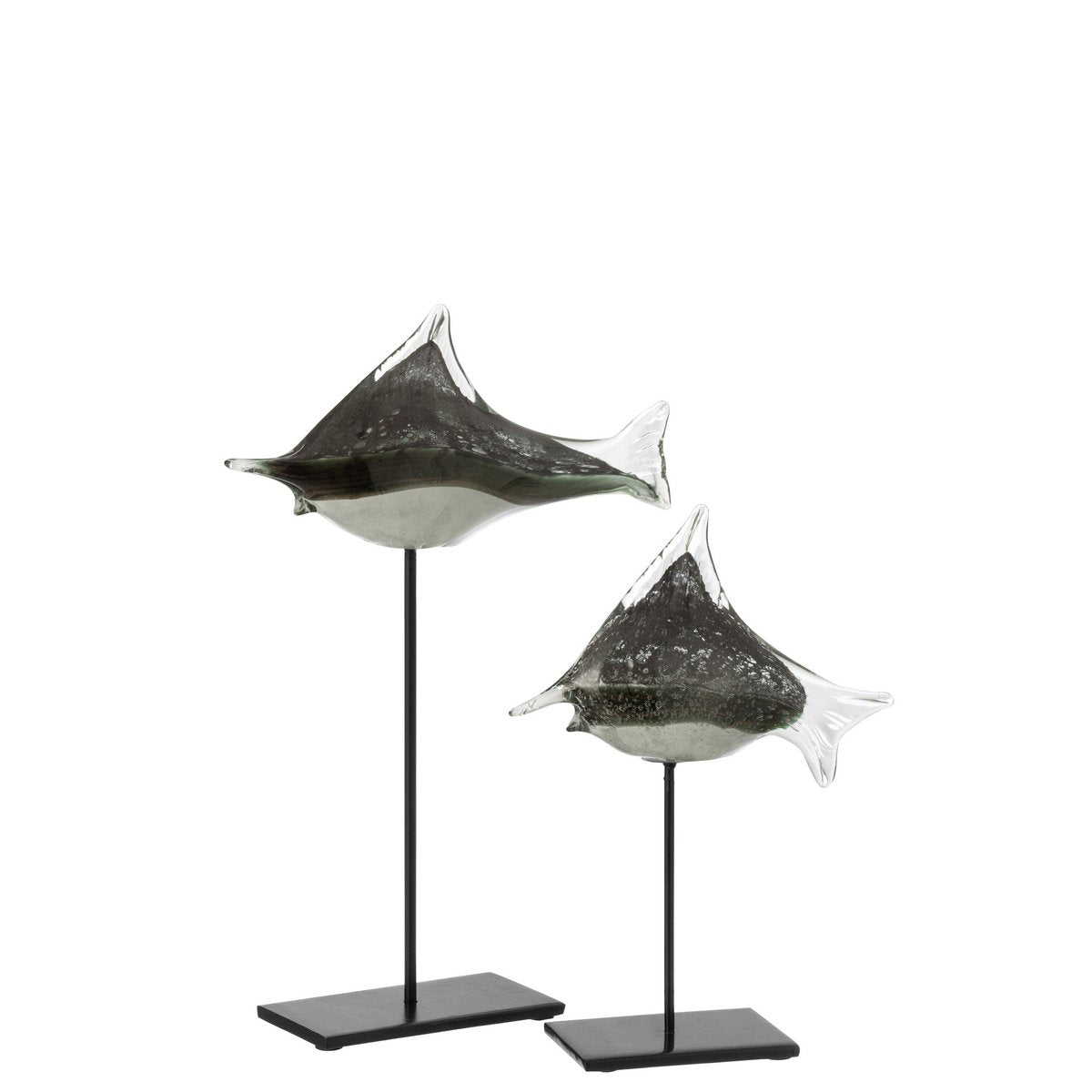 J-Line - Poisson sur Pied Verre/Gris Fer/Noir Large