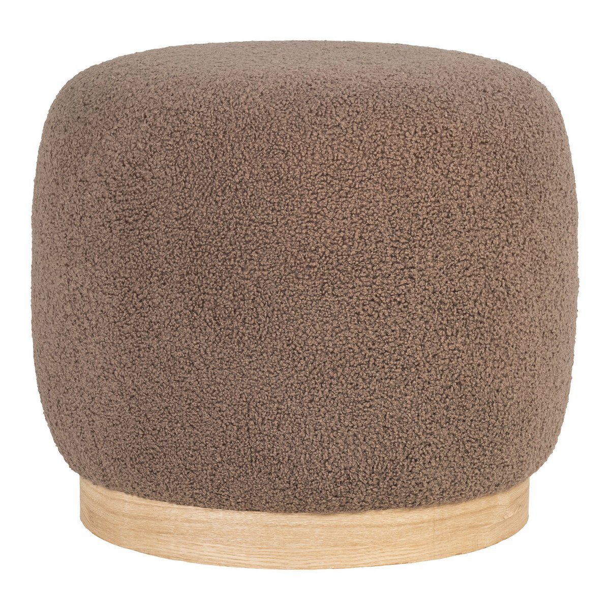 House Nordic - Belfort Pouf - Pouf in Bouclé, braun, Ø44,5x40 cm, HN1238