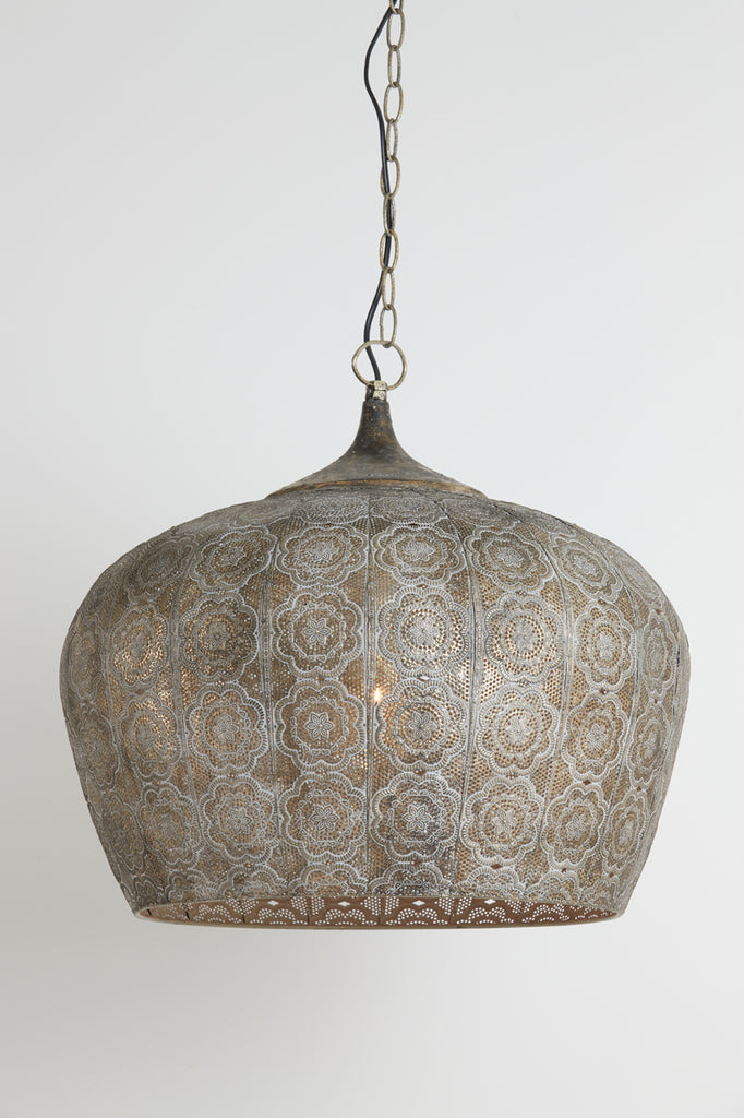 Light &amp; Living - Lampe suspendue 'Emine' (Marron &amp; Or)