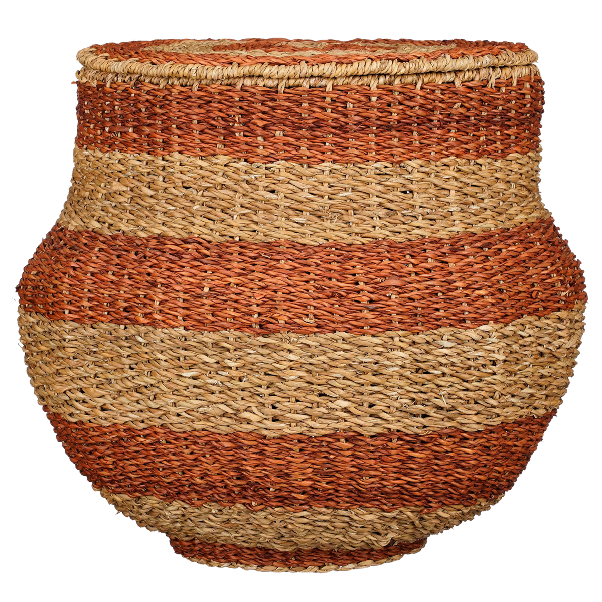 Mica Decorations - Tacoma Opbergmand met Deksel - H48 x Ø55 cm - Jute - Oranje