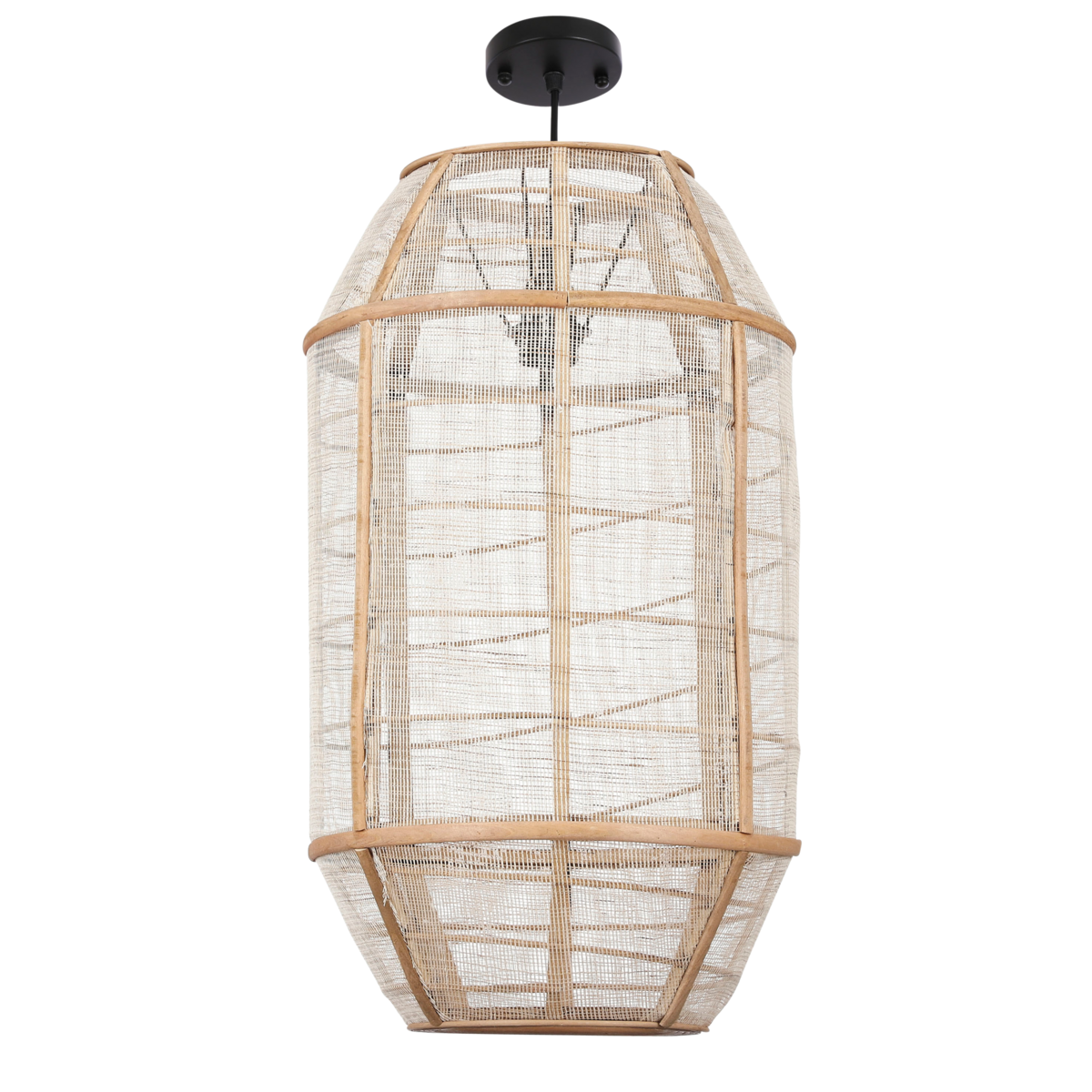 Mica Decorations - Lampe à Suspension Pella - H58 x Ø33 cm - Lin - Beige