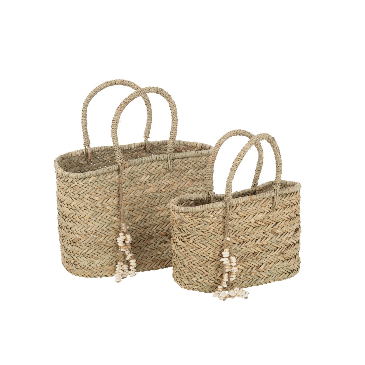 J-Line - Sac de Plage Coquillages Jute Naturel Grand