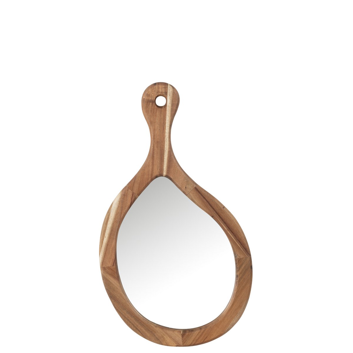 J-Line - Palette Miroir - Bois/Verre - Naturel - Petit