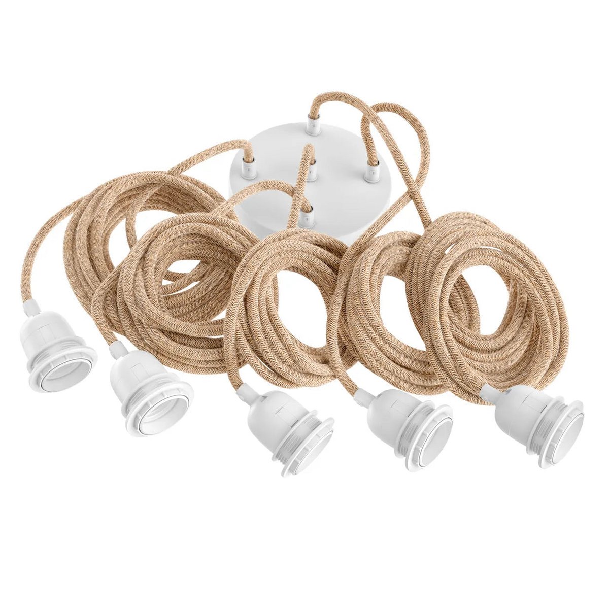 Bazar Bizar - Douille de lampe 'Corde' (Blanc Naturel, 5 douilles)