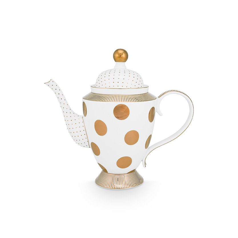 Pip Studio - Teapot Dot Delight White-Gold 1.25ltr