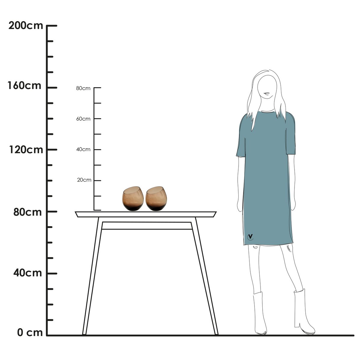 Vase the World - Waxinelichthouder - Moho Taupe (set van 2 stuks)