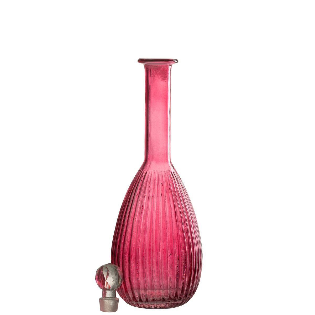 J-Line - Carafe Stripes - Verre - Rouge