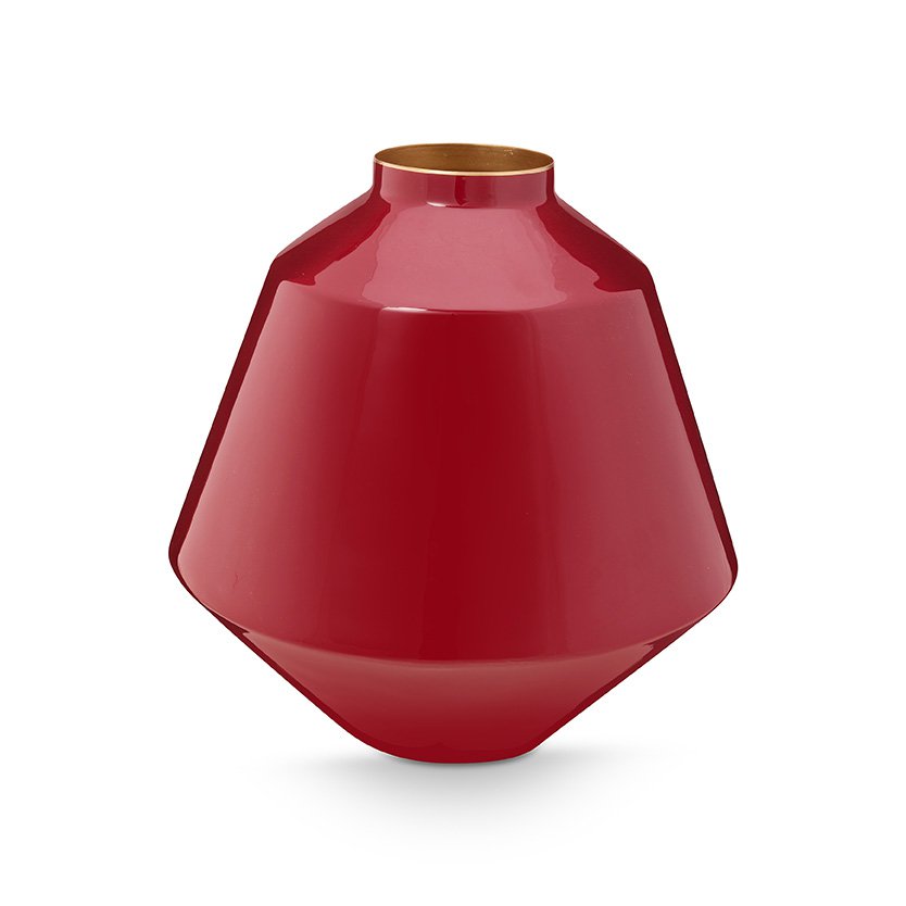 Pip Studio - Vase Métal Rouge Moyen Foncé 35cm