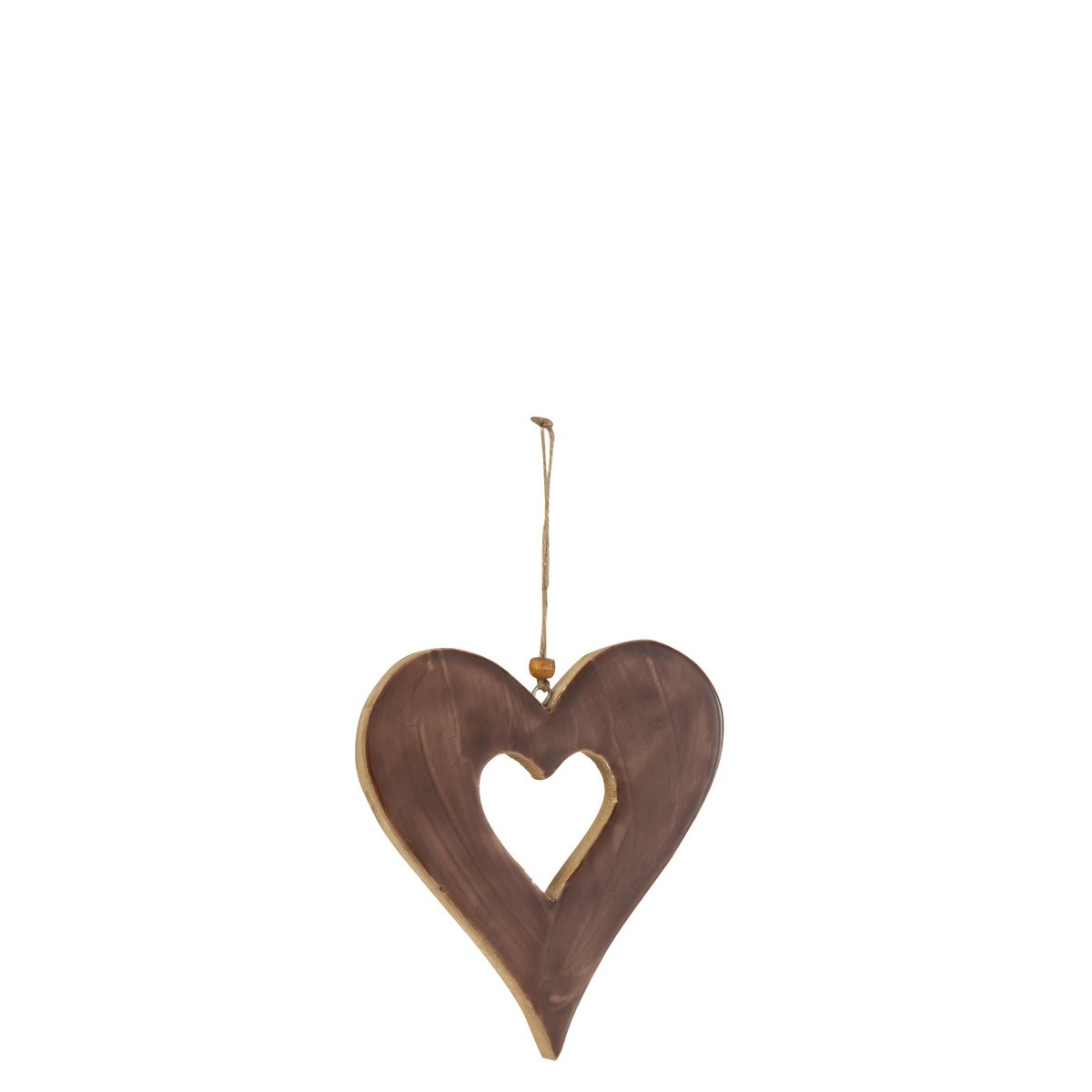 J-Line - Suspension décorative 'Heart' (Taille L, Marron)