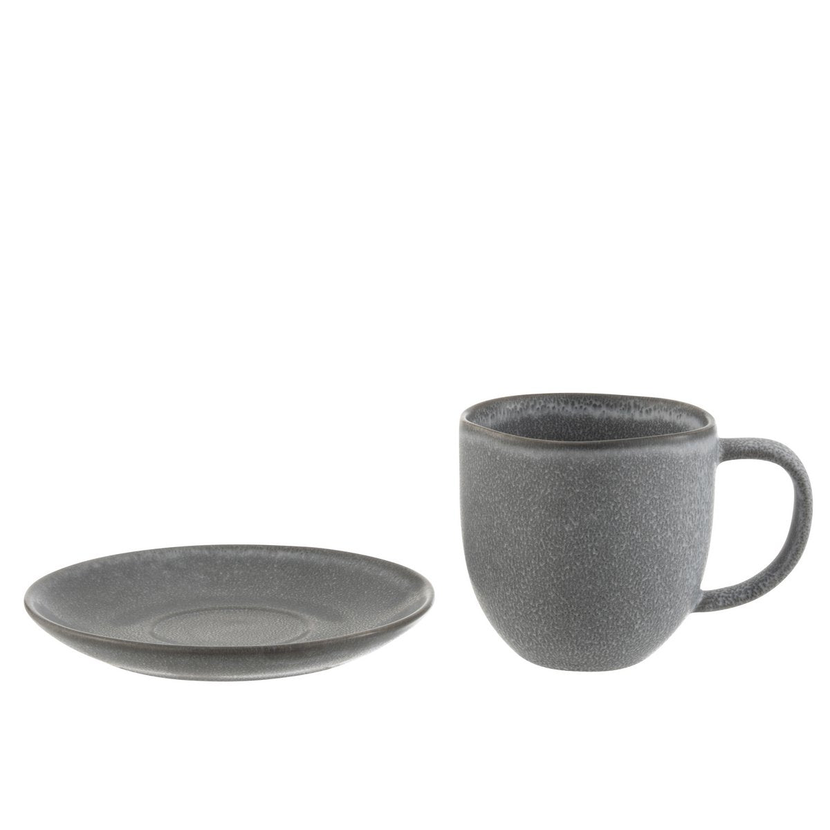 J-Line - Tasse + Soucoupe Louise - Céramique - Gris