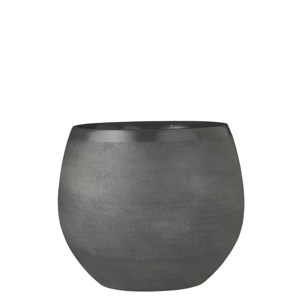 Mica Décorations - Pot de Fleur Douro - H25 x Ø29 cm - Terre Cuite - Gris Foncé