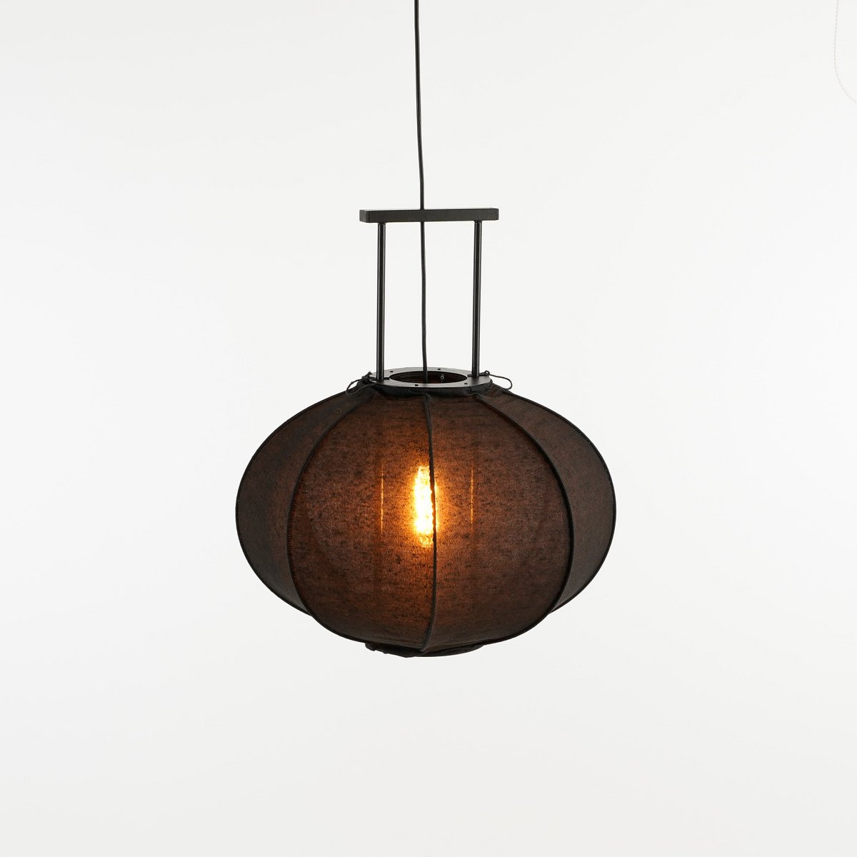 Mica Decorations - Lampe à Suspension Pego - H55 x Ø50 cm - Lin - Noir