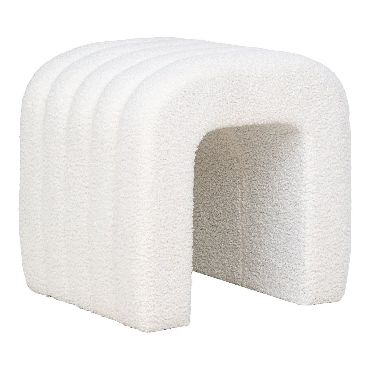 House Nordic - Colma Pouf - Pouf, bouclé, blanc, 41x36,5 cm, HN1234