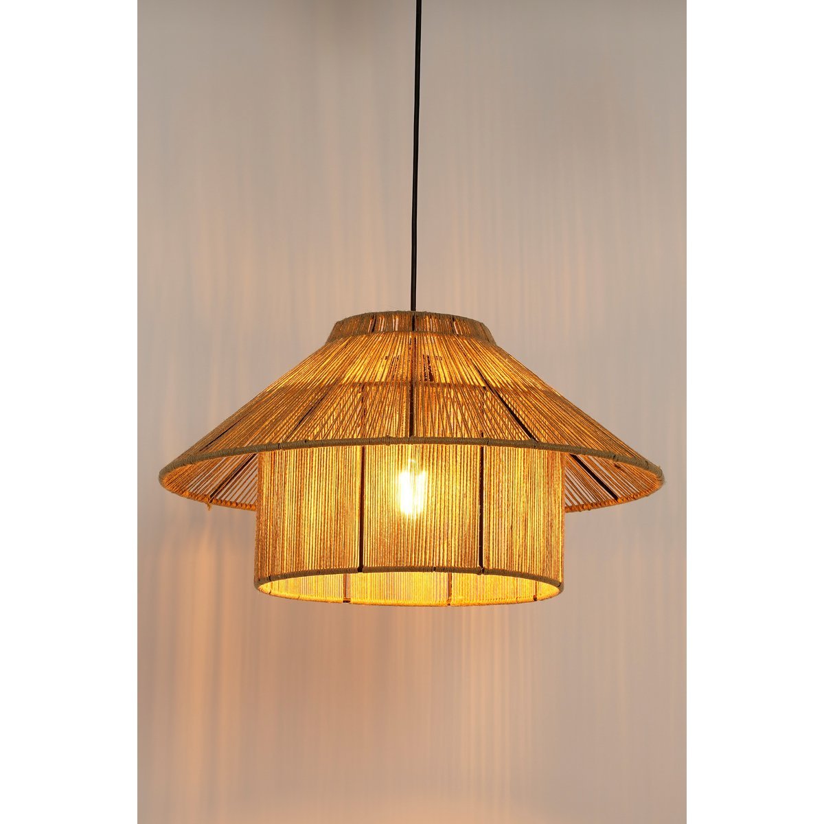 Mica Decorations - Lampe à suspension Elsa - H28 x Ø50 cm - Jute - Marron clair