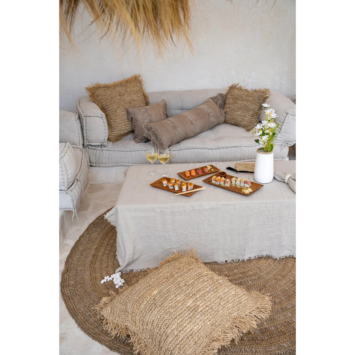 Bazar Bizar - Tischdecke 'Leinen' (Beige, 150cm x 250cm)