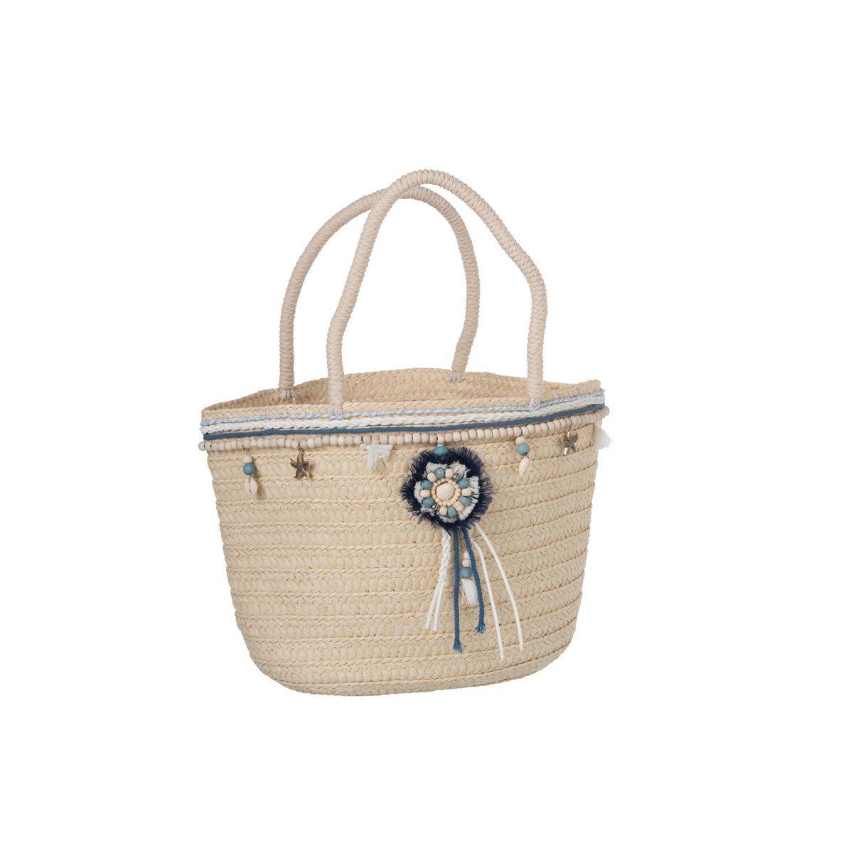 J-Line - Sac de Plage Pearls Brush Bleu/Ecru