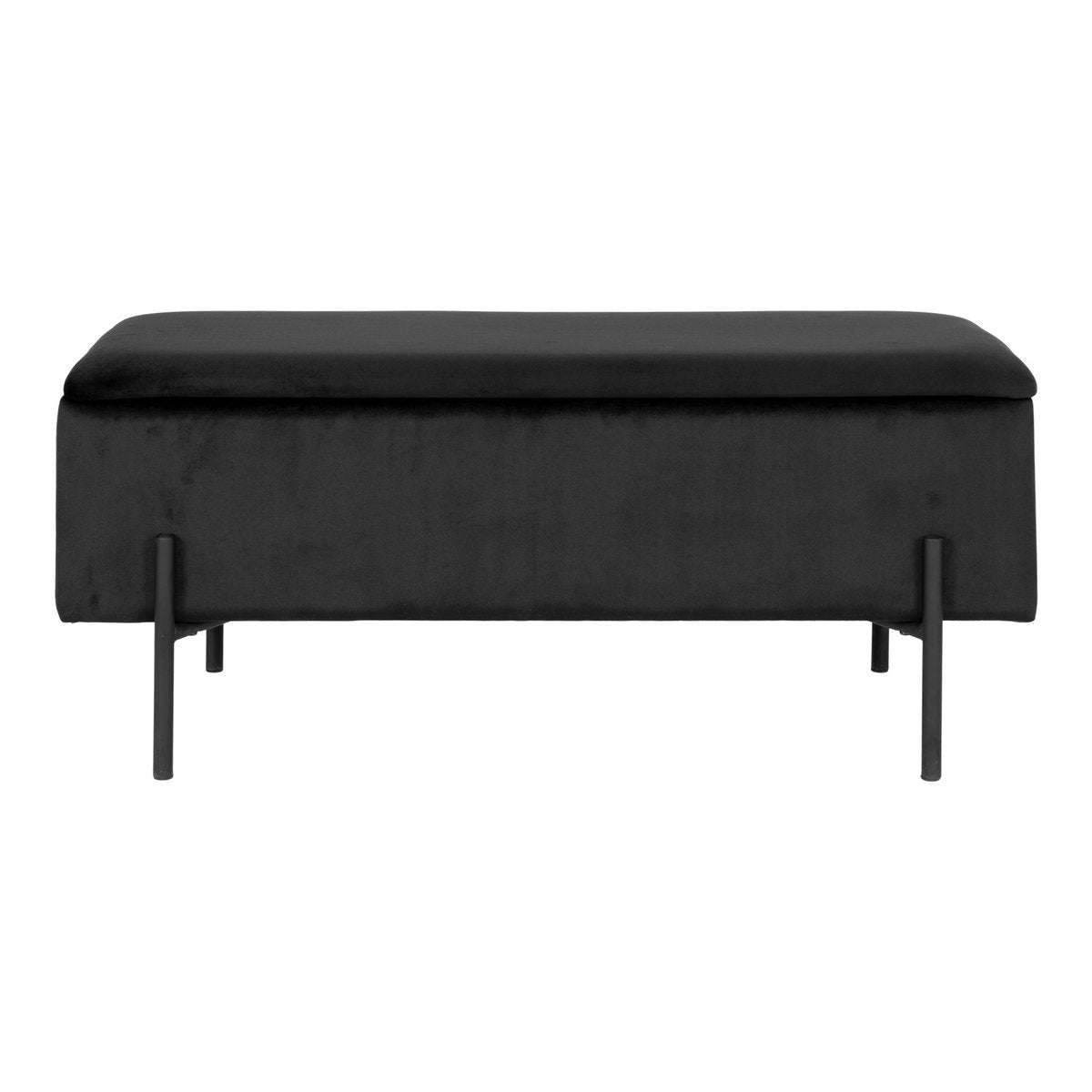 House Nordic - Watford Sofa - Schwarzer Samt, 36,5x95x46 cm