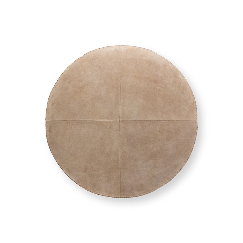 vtwonen - Poef Suède Donker Beige Groot 73x40cm