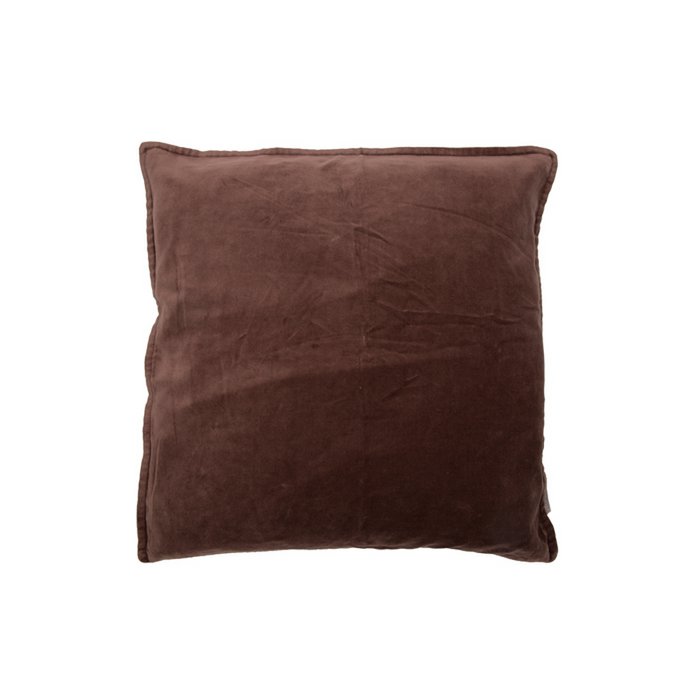 Mme. Bloom - Coussin décoratif vintage en velours/lin 'Vintage' (45cm x 45cm, Aubergine)