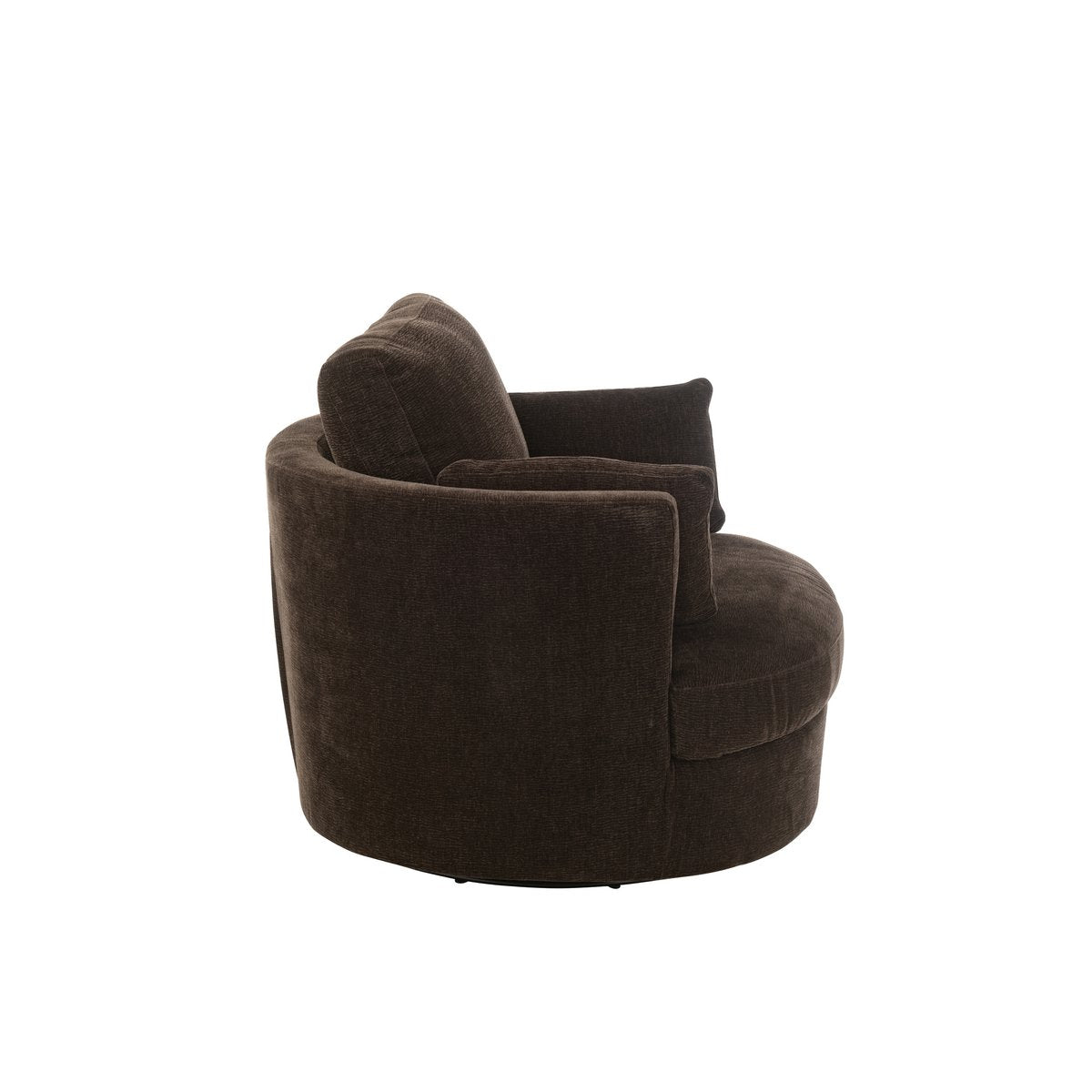 J-Line - Fauteuil lounge Swiv Peuplier/Mousse Marron Foncé