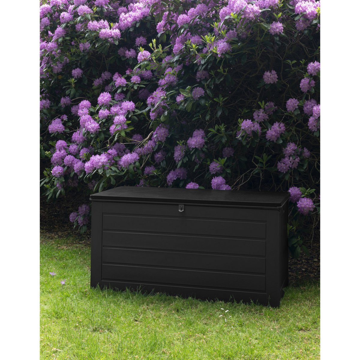 House Nordic - Dubrovnik Pillow Box - Kissenbox, Kunststoff, schwarz, 146,5 x 61 x 64,5 cm, 490 L