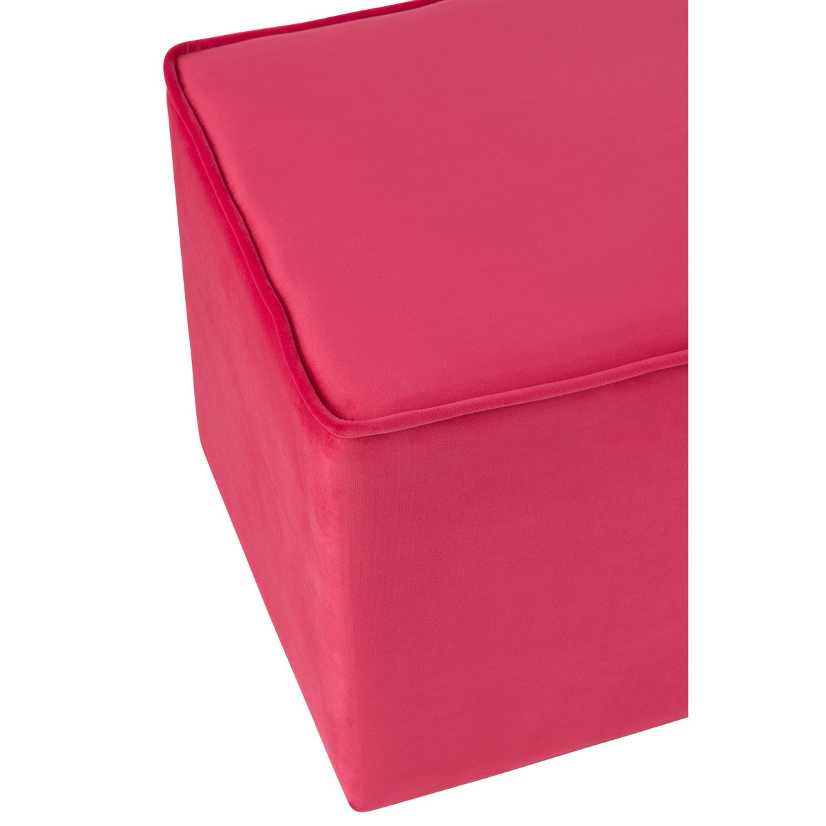 J-Line – Pouf Cube Velvet Bright Pink